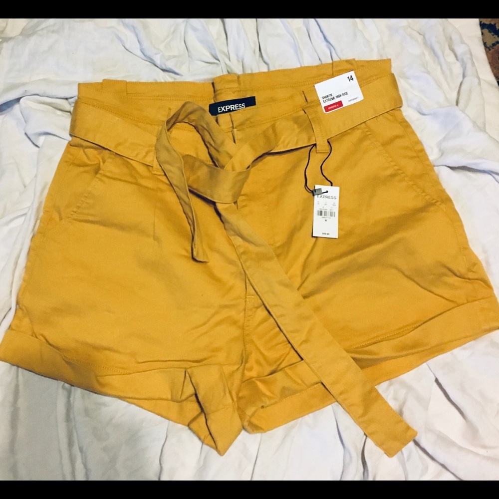 Express Shorts Gold/yellow color